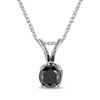 Diamore Black Diamond Accent Pendant in 10k White Gold