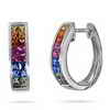 Multi-colour Sapphire Earrings 14 kt White Gold