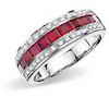 Princess Cut Ruby and Diamond Ring