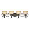 CLI 4-Light Bath Fixture Linen Swirl Glass Peppercorn Finish