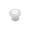 Amerock Basic Collection Ceramic Knob 1-1/2 In.- White w/ Grey Circle