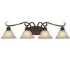 CLI 4-Light Bath Fixture Antique Marbled Glass Rubbed Bronze Finish