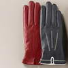 Women's Blanket Stitch Leather Gloves