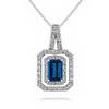 Blue Sapphire and Diamond Necklace (0.35 ct)