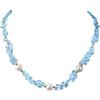 Sky Blue Topaz & Fresh Water Pearl Necklace 14kt Yellow Gold