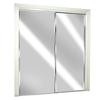 KINGSTAR 72 X 80 STEEL WHITE FRAMELESS BOTTOM ROLL SLIDING MIRROR DOOR WITH 1/2 INCH BEVELED O...