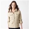 Liz Claiborne® Roll-up Sleeve Military Style Zip Front Jacket