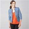 Kerrybrooke®/MD 3/4 Sleeve Slub Denim Peplum Jacket