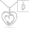 White Gold Heart Pendant with Round Brilliant Diamond