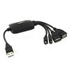 iCAN H-048C 4 Ports USB 2.0 Hub Black Includes 1x Mini-B and 1x Micro-B Plugs