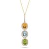 Aquamarine, Citrine, Peridot & Diamond Necklace 14kt Yellow Gold