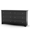 South Shore Vito Collection 6-Drawer Dresser (3170010) - Black