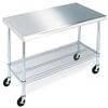 Vancouver Classics  Stainless-steel 49 in. Worktable  With Wheels