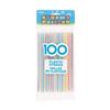 100 Pack Striped Drinking Straws