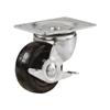 SHEPHERD HARDWARE PRODUCTS 3" Rubber Swivel Plate Caster, with Brake