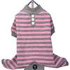 FouFou Dog Medium Striped PJ (55561) - Pink/ Grey