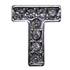 FouFou Dog Crystal Letter 'T' Slider Charm - Clear