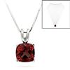 Garnet Solitaire Pendant 14-kt White Gold