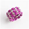 Nevada®/MD Three-Row Fuschia Stone & Sterling Ring #11198