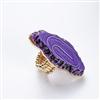 Nevada®/MD Purple Stone Shell Shape & Gold Plated Ring