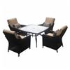 5 Piece Faux Wicker Look Dining Set