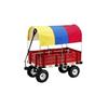 20"x 38" Red Wooden Childrens Wagon, with Multi-Coloured Canopy