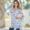 together®/MD Printed Tunic Blouse with Lace Detail
