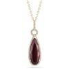 Pear Shape Garnet and Diamond Necklace 14-kt Yellow Gold