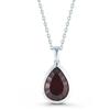 Pear Shape Garnet Necklace 14-kt White Gold