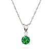 Lab-created Emerald and Diamond Necklace 14-kt White Gold