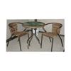 3 Piece Steel Dark Wicker Bistro Set