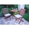 3 Piece Eucalyptus Wood Folding Bistro Set