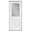 Masonite 32 In. X 4-9/16 In., 9 Lite Camber Top External Grille, Low-E Left Hand Steel Door