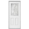 Masonite 34 In. X 7-1/4 In., Oakville 1/2 Lite Platinum Right Hand Steel Door