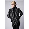 ATTITUDE® JAY MANUEL Women's Short Plaid Jacket with Faux Leather Sleeves