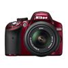 Nikon D3200 24.2MP DSLR Camera with AF-S DX 18-55mm VR Lens Kit - Red