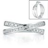 Criss Cross Round Diamond Ring (0.48 ctw) 14-kt White Gold