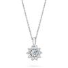Round Diamond Flower Necklace (0.75 ctw) 14-kt White Gold