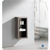 Fresca Gray Oak Bathroom Linen Side Cabinet With 2 Glass Shelves
