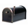 Architectural Mailboxes Black Coronado Post Mount Mailbox with Antique Copper Accents
