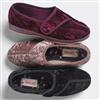 Foamtreads Leisure® Women's Jewel 12 Crinkled-Velour With Strap Closure Classic Velour Slippers