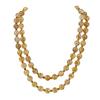 Double Row Rutilated Quartz and Freshwater Pearl Necklace 14-kt Yellow Gold