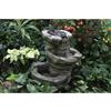 Greenway Sutherland Solar Waterfall with Planter, Realistic Stone Finish - 19 Inches High