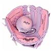 RAWLINGS Right Hand 9" Pink Baseball Glove, with Ball