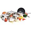 Paderno 11-Piece Flair Cookware Set - Silver/ Black