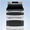 GE Profile™ 30'' Freestanding Double Oven Electric Convection Range - Black on Stainless