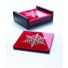 DC COLLECTION® Glass Snowflake Coasters - Red