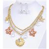 Christina C Multi-Strand Sea Shell Necklace with Earring Set