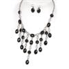 Christina C Black Chain Necklace Set