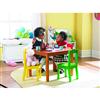 TOT TUTORS® Light-Coloured, Wooden, Kid-Sized Table, with 4 Bright, Multi-Colourd Chairs